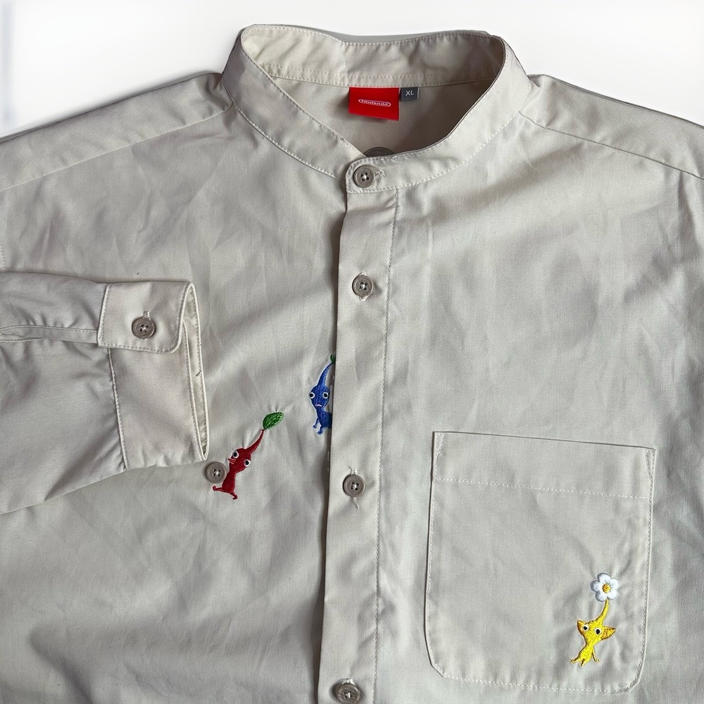 Nintendo Tokyo Official PIKMIN Shirt Men XL Tan Treasure Collection Limited Game